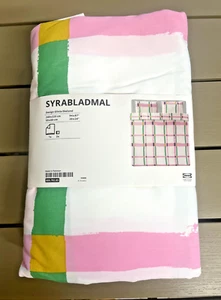 IKEA SYRABLADMAL Duvet Cover And Pillowcase Multicolour check 240x220cm , 94x87" - Picture 1 of 8