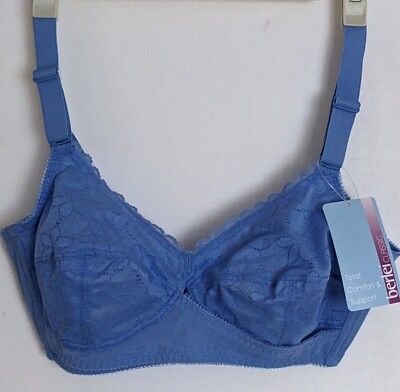 Anita Belvedere Non-Wired Comfort Bra For Women - Deep Blue, 34B, Soft Stretch Fabric, Hook & Eye Back