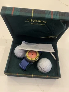 Vintage Marcel Scorekeeper Quartz Golf Uhrenbox mit Bällen & Tees Neu Ungetestet - Bild 1 von 20
