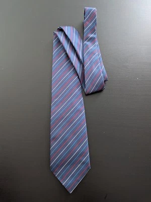 Corbata Marco Polo Venizia Vintage Seda Italiana Hecha en Italia Rayas Azules  Foto 1 de 3