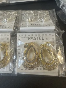 LOT  12 PAIRS  Gold & Silver CZ EARRINGS  Pastel Collection COSTUME JEWELRY  New - Bild 1 von 7