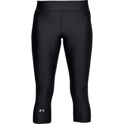 Under Armour Capri Leggings Womens XS Black HeatGear Compression 4-Way Stretch - Image 1 of 4