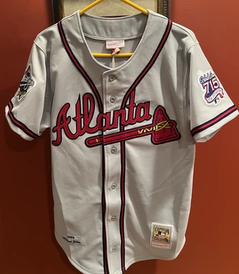 Chipper Jones Authentic Mitchell Ness 1999 Atlanta Braves Jersey Size 40M - Image 1 of 4