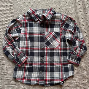 Hanna Andersson Plaid Cotton Flannel Button Down ~ 4 - Picture 1 of 12