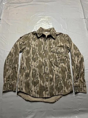 Mossy Oak Original Bottomland Camo Made In USA Button Up Shirt Youth M Vtg Kids - Image 1 of 4