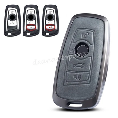 Metal Leather Car Key Fob Case Cover For 2014-2019 BMW 1 2 3 4 Series M3 M4 M5 - Image 1 of 4