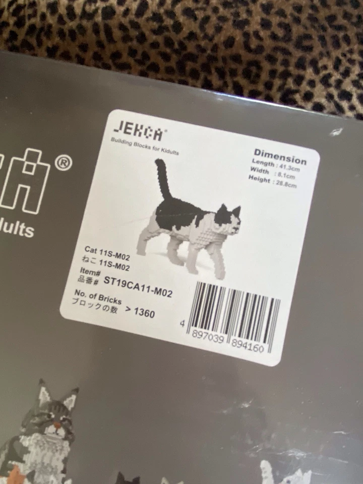 Novo bloco de construção selado JEKCA preto branco kit sistema gato crianças 11S-M02 - Imagem 1 de 4