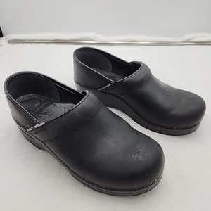 Dansko Clogs 39 Black Leather Comfort Shoes US 8/8.5 Women’s Slip on Shoes - Picture 1 of 15