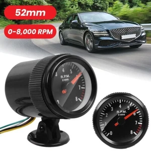 2" 52mm Car Tachometer Gauge Meter With LED Shift Light 0-8000 RPM 12V New - Picture 1 of 8