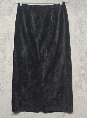 Falda Talbots Mujer Talla 10 Negra Imitación Gamuza Cuero Midi Lápiz Recto De Colección Foto 1 de 4