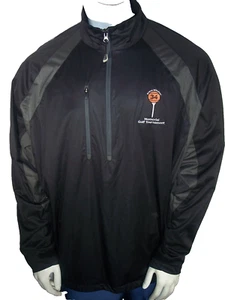 NEW Antigua XL Black/Gray Poly LS 1/4 Zip Rain Jacket Bryce Mitchell Golf Event - Picture 1 of 8
