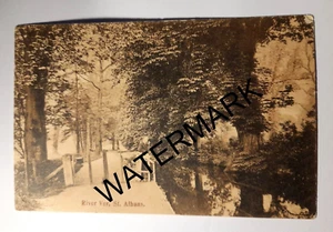c1919 Postcard: 'River Ver, St Albans'. Hertfordshire. Pre Constuction of Lakes. - Picture 1 of 2