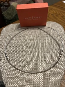James Avery Retired Collet Neck Collar Wire Choker 925 Sterling Silver Necklace - Picture 1 of 3