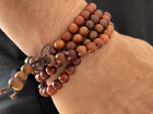 Buddhist prayer chain sandalwood 108 wooden beads 88 cm mala wrapping bracelet