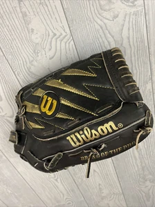Guante de softbol Wilson Optima Gold Series OG7 A9831 Premium cuero de vaca derecho negro - Imagen 1 de 11
