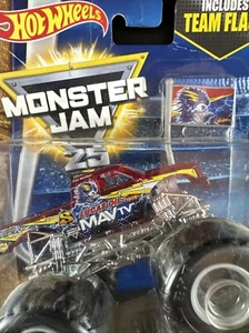 Ammortizzatore Con Bandiera Hot Wheels MONSTER JAM 1/64 2017 DWL53-0910 Due Cast Camion - Foto 1 di 5