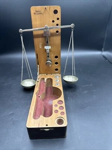 Báscula de madera para joyero portátil balanza Alemania Occidental de colección - Imagen 1 de 11