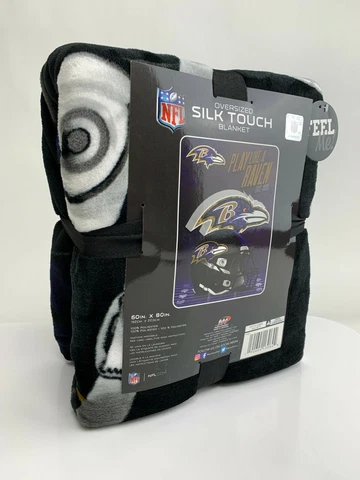 New NFL Baltimore Ravens Silk Touch Plush Super Soft Blanket X-Large 60"x80" Cover