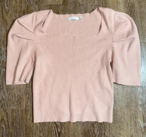 Blusa Suéter Elástica Lush - Rosa Polvorienta Acanalada Tejido Manga Acanalada Para Mujer MED - Imagen 1 de 5
