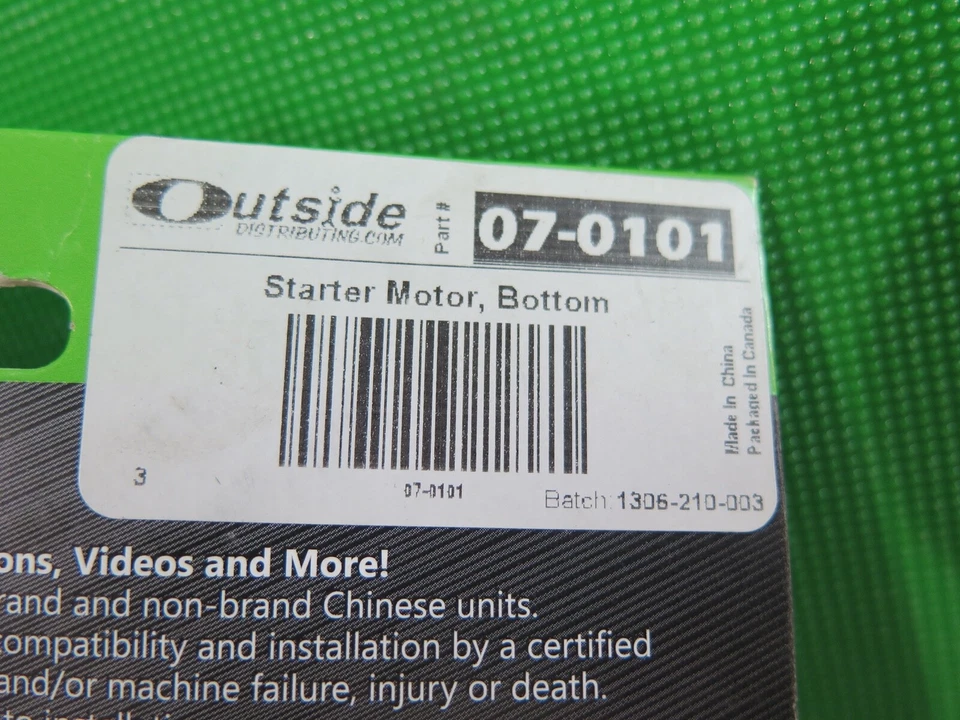 Outside Distributing 07-0101 Starter Motor, Bottom/Lower Mount 50-125cc (12A1-1) - Image 1 of 3