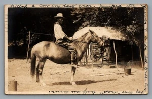 1928 RPPC postcard Tama, Iowa, cowboy on horse, photographer Schroeder Tama IA - Picture 1 of 2