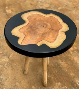 Custom Black Epoxy Resin Live Edge Wooden Coffee, Side, Center ,End Table Top - Picture 1 of 2