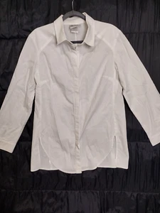 Finley Women's White Collared Katie Tunic Button-Up Shirt Size L - Picture 1 of 16