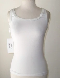 MAISON MARTIN MARGIELA Tanktop weiß Viskose Kaschmir Lederrand 40 4 oder 42 6 - Bild 1 von 3