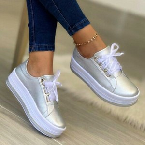 Las mejores ofertas en Zapatillas deportivas Plata Piel Sintética para  Mujeres | eBay