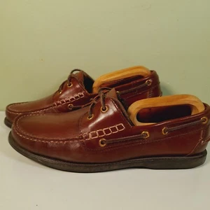 Barker Wallis Deck Shoes brown Oiled Calf Size 8F Mens Casual - Picture 1 of 11