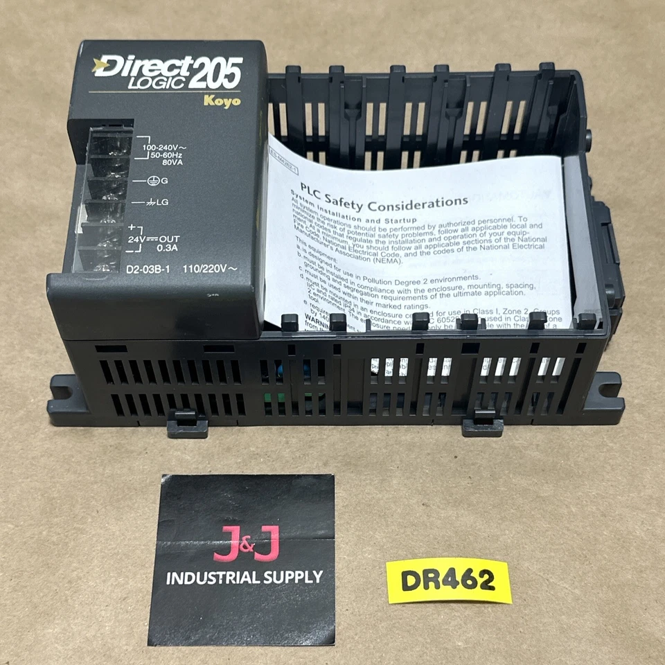 NEW- DirectLOGIC 205 Koyo I/O Base 3-Slot External 110/220V~ D2-03B-1 + WARRANTY - Image 1 of 4