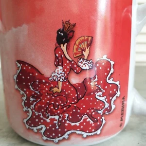Artesanias Medina Red Spanish Dancer Ceramic Coffee Tea Mug - Picture 1 of 8