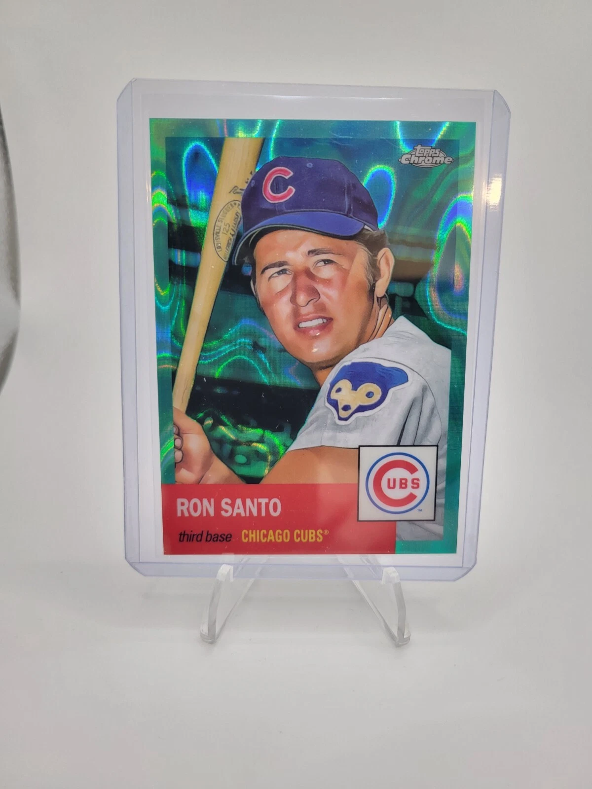 2022 TOPPS CHROME PLATINUM ANNIVERSARY RON SANTO AQUA LAVA  REFRACTOR # 013/299