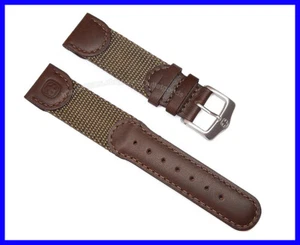 21mm Leather and Nylon Watch Band Strap Completable with Wenger Watch - Picture 1 of 4