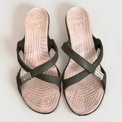 Sandalia de tacón CROCS Chipre chocolate algodón caramelo sin cordones mula para mujer 7 Foto 1 de 4