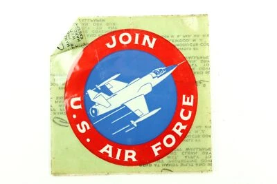  1950s? Vintage Join the US Air Force USAF Military Recruiting Sticker Decal Foto 1 de 2