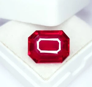 Certified 10 Ct Natural Red Ruby Loose Gemstone Octagon Cut A+ Quality Ring Gems - Picture 1 of 9