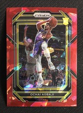 2022-23 Panini Prizm Basketball Ochai Agbaji Red Cracked Ice Prizm RC #267 Jazz