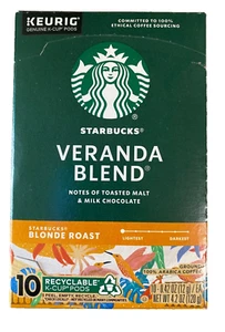 Starbucks Veranda Mezcla Rubio Café Tostado 10 K-Cup Cápsulas 4.2 OZ - Imagen 1 de 5
