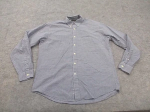 VINTAGE J Crew Shirt Mens Medium 15.5 Blue White Check Long Sleeve Button Up - Picture 1 of 8