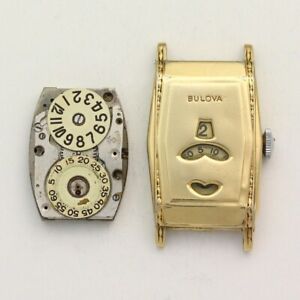Bulova 13AT 1932 Jump Hour (2) Movements & Gold Filled Case - Parts / Repair