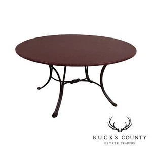 Custom Quality 36" Round Faux Reptile Skin Top Iron Base Coffee Table - Picture 1 of 12