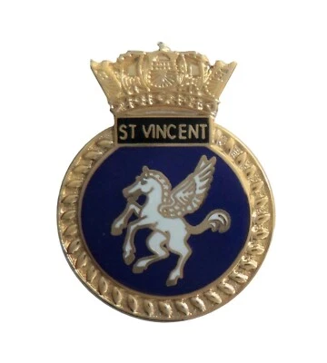 HMS St Vincent Royal Navy RN Crest Pin Badge