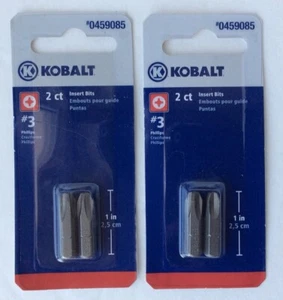NUOVO Kobalt #3 Phillips 1" inserti punte 2-2 pezzi - Foto 1 di 1