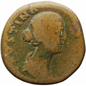 145-161 n. Chr. æ Sesterz Faustina die Jüngere Münze Römisches Reich (MO2968-) - Bild 1 von 2