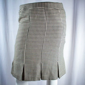 Ann Taylor Loft Damenrock elfenbeinfarben schwarz gepunktet Größe 4P Petite - Bild 1 von 9