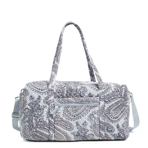 Vera Bradley Women's Cotton Large Travel Duffel Bag Soft Sky Paisley One Size - Picture 1 of 4