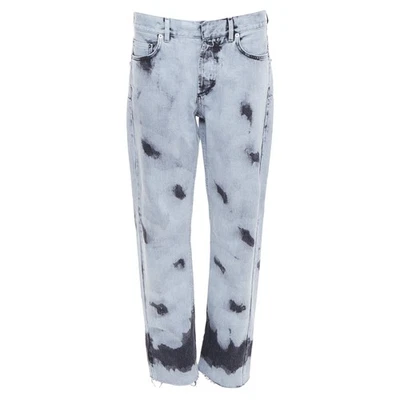 Christian Dior 01 Paint Effect Washed Denim Cropped Jeans Women Blue Size 36 - Image 1 of 4