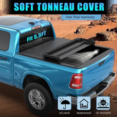 3Fold 5.5FT Truck Bed Tonneau Cover For 04-14 Ford F-150 2006-08 Lincoln Mark LT Foto 1 de 4