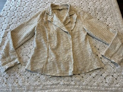 Cabi Sweater Blazer Sweater Chenille Cream Tan Double Breasted Snaps Sz S Foto 1 de 4
